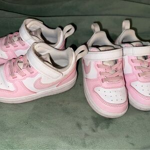 Nike Kids Pink and White Sneakers toddler size 6C two available